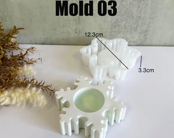Moule En Silicone Pour Bougeoir Flocon De Neige, Moule Pour Bougeoir En Plâtre Et Béton, Moule De Noël En Résine époxy, Moule En Silicone Pour Bougeoir 240355 - France