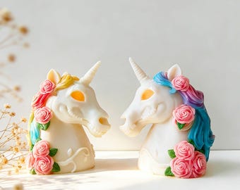 Stampo in silicone per candele a forma di unicorno, stampo per candele di cera, stampo in gesso per unicorno, stampo in silicone per candele di soia 232426