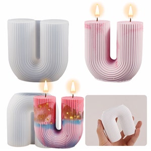 U Shaped Candle Silicone Mold,Arched Candles Silicon Mold,Stripe Candles Mold,Modern Candles Mold,Aromatherapy Plaster Mold 230915