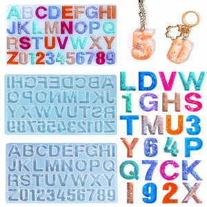Stylized Font English Letter Word Mold Keychain Mold for Resin Crystal  Epoxy Resin Mold 26 Letter Mold Keychain Mold Mirror Silicone Mold 