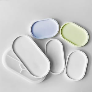 Oval Tray Silicone Mold,Concrete Plaster Oval Tray Mold,Epoxy Resin Trinket Tray Mold,Jewelry Tray Silicon Mold 221527