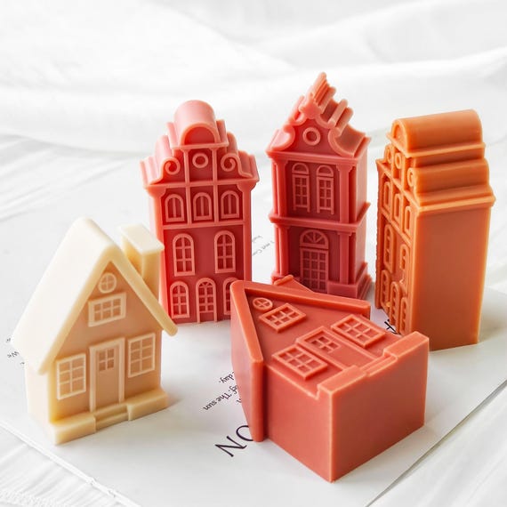 Scheletro Casa nel cattivo Preghiera Candela Inserto Stampo in silicone Artigianato fai-da-te Ornamenti Stampi in resina Decorazioni per la casa Regali  36