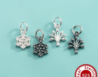 2 Styles Tree of Life Pendants,Solid 925 Sterling Silver Snowflake Charms,Antiqued Silver Charm,DIY Bracelet Necklace Jewelry Making 4500766
