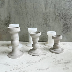 Roman Column Candle Holder Silicone Mold,Concrete Plaster Candlestick Mold,Epoxy Resin Candle Holder Mold,Resin Casting Mold 240369