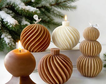 Stampo in silicone per candele a sfera rotonda, stampo per candele di cera, stampo per sfere di gesso in cemento, stampo in silicone per candele, stampo per sfere a strisce in resina epossidica 232428
