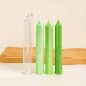 2.5CM Vertical Striped Candle Mold,Gear Candle Acrylic Mold,Church Candle Plastic Mold,Long Rod Transparent Scented Candles Mold 230881