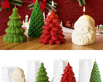 Christmas Candle Silicone Mold,Christmas Tree Candles Making Silicon Mold,Concrete Plaster Christmas Mold,Wax Candle Mold 231707
