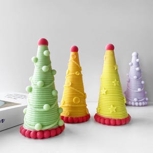 Creative Christmas Tree Candle Silicone Mold,Wax Candle Making Mold,Concrete Plaster Christmas Silicon Mold,Epoxy Resin Mold 231726