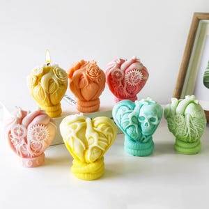 Machine Heart Candles Silicone Mold,Wax Candles Making Mold,Concrete Plaster Heart Mold,Epoxy Resin Heart Mold 231942