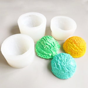 Ice Cream Ball Candle Silicone Mold,Wax Candle Making Mold,Concrete Plaster Ice Cream Mold,Soap Mold,Epoxy Resin Ice Cream Mold 231605