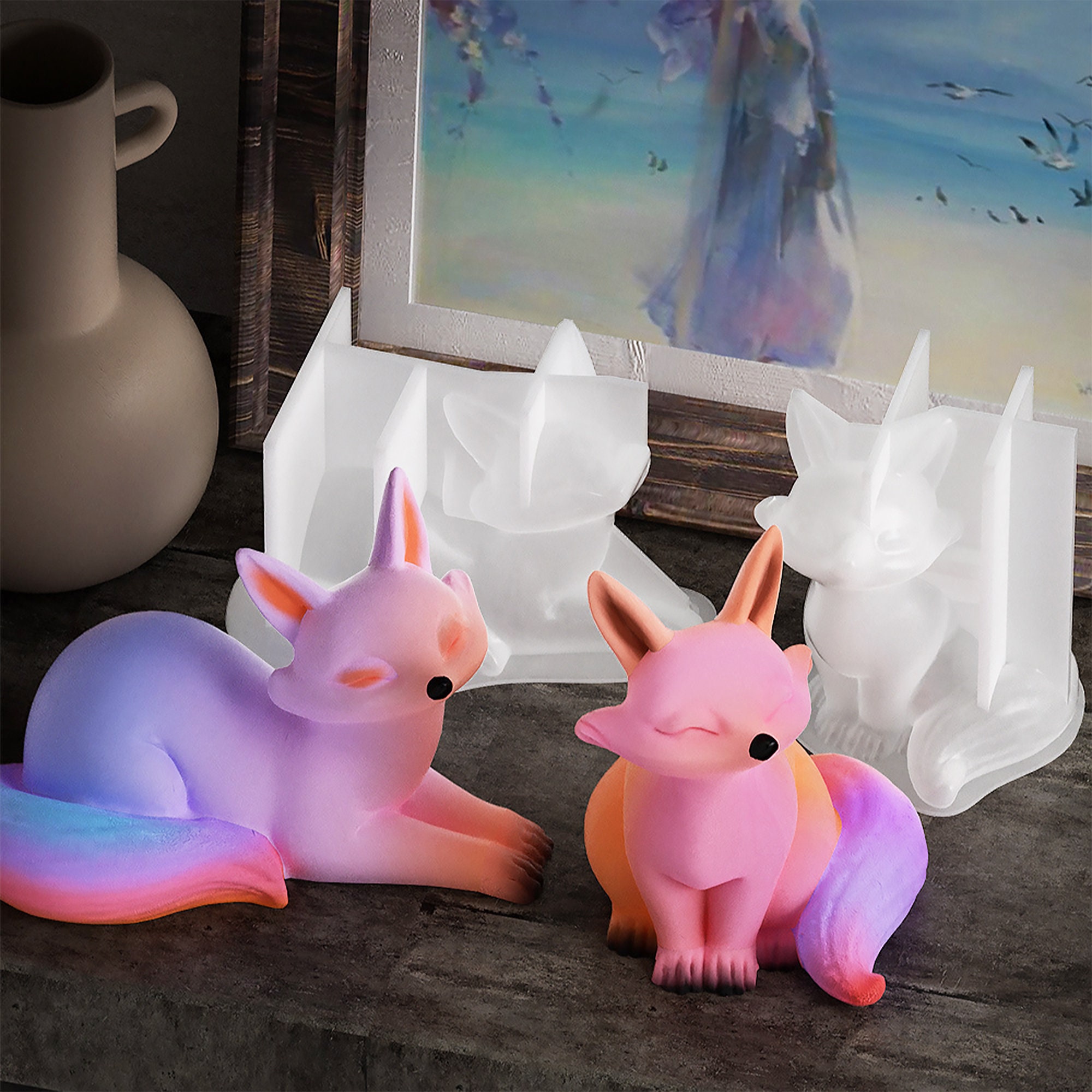 Moule Silicone Renard 3D Pour Bougies Résine Savon - Animal Artisanal TONXX