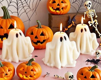 Ghost Candles Silicone Mold,Halloween Candles Making Mold,Concrete Plaster Ghost Mold,Epoxy Resin Ghost Mold,Candles Silicon Mold 232180