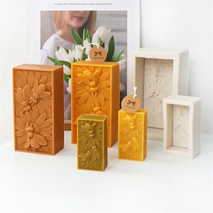 Rectangle Candles Silicone Mold,Honey Bee Scented Candles Silicon Mold,Handmade Soap Mold,Candle Making Silicon Mold 231084