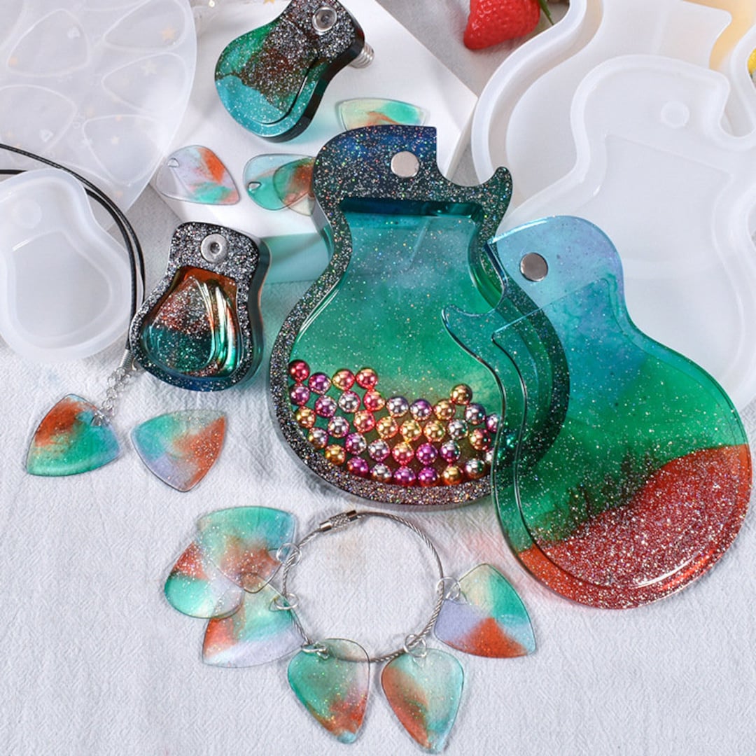 Guitar Storage Box Silicone Mold Kit,guitar Pick Mold,trinket Box Resin