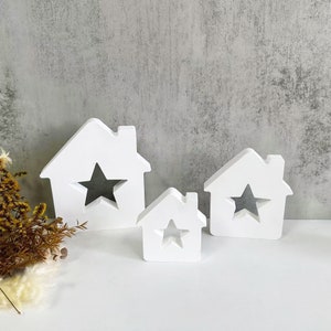Star House Silicone Mold,Concrete Plaster House Mold,Cement House Mold,Epoxy Resin House Mold,Wax Candle Making Silicon Mold 240443