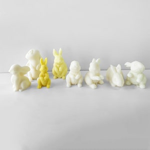 Rabbit Candle Making Silicone Mold,Bunny Scented Candles Mold,Handmade Soap Silicon Mold,Concrete Plaster Animal Mold 231339