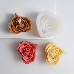 Heart Rose Candle Silicone Mold,Epoxy Resin Rose Mold,Handmade Soap Silicon Mold,Rose Candle Making Silicon Mold 231152