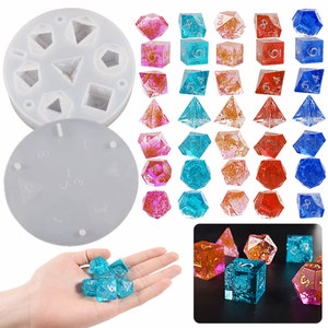 DND Dice Silicone Mold Set,Polyhedral Dice Resin Mold,Epoxy Resin Sharp Edge Mold,DND Dice Silicon Mold Set,DIY Dice Making 240233