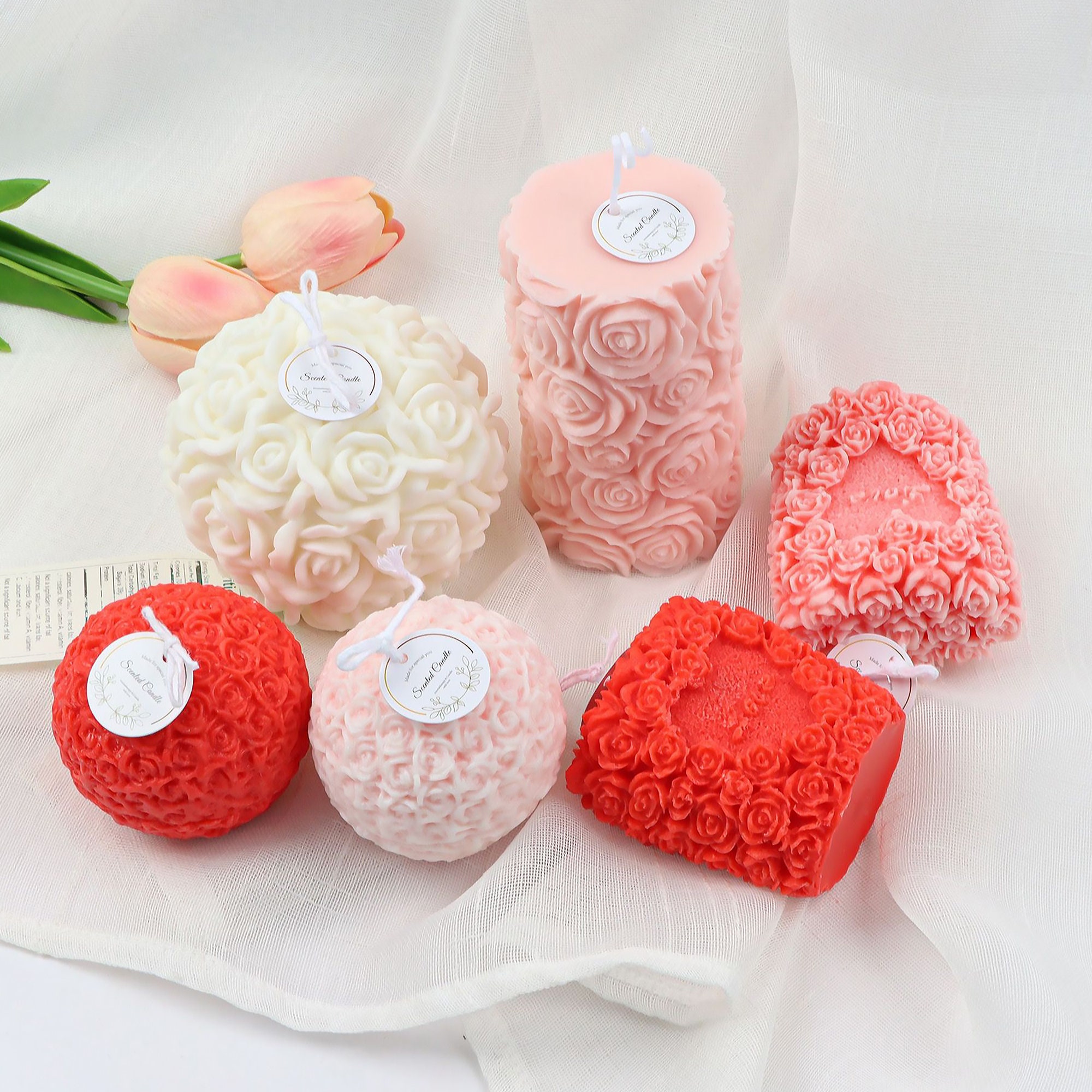 Rose Flower Candle Molds - 6 Pcs – Let's Resin