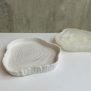 Tree Stump Tray Silicone Mold,Concrete Plaster Tray Silicon Mold,Epoxy Resin Trinket Tray Mold,Cement Jewelry Tray Mold 221258