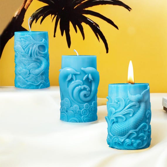 Harpily Moules En Silicone Moules à Bougie Porte-Bougie Porte-Bougie Chauffe-Plat Moules à Bougie Moule En Silicone Résine Époxy Pour Bougies En Cire De Soja Peluche Savon Taille Unique Multi-Couleur