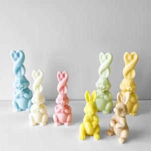 Bunny Candles Silicone Mold,Rabbit Candles Making Mold,Concrete Plaster Bunny Mold,Epoxy Resin Mold,Easter Candles Silicon Mold 231836