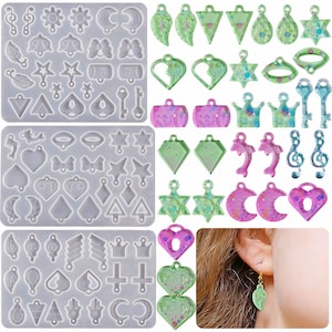 3 Styles Mini Earring Silicone Mold,UV Resin Pendant Mold,Modern Earring Resin Mold,Epoxy Resin Jewelry Mold,Necklace Silicon Mold 212256