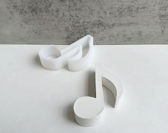 Stampo in silicone a forma di nota musicale, stampo in gesso e cemento a forma di nota musicale, stampo in resina epossidica, stampo per candele di cera, stampo in cemento a forma di nota musicale 240815