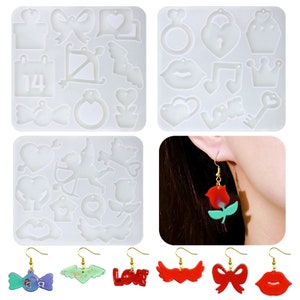 Cupid Love Earring Silicone Mold,Epoxy Resin Pendant Mold,UV Resin Heart Charm Mold,Concrete Plaster Silicon Mold,Keychain Mold 212684