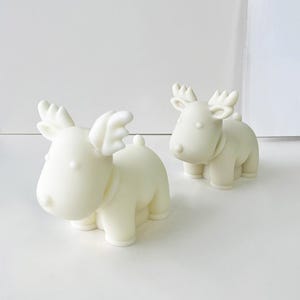 Christmas Elk Candle Silicone Mold,Wax Candle Making Mold,Concrete Plaster Deer Mold,Scented Candle Silicon Mold,Handmade Soap Mold 231743