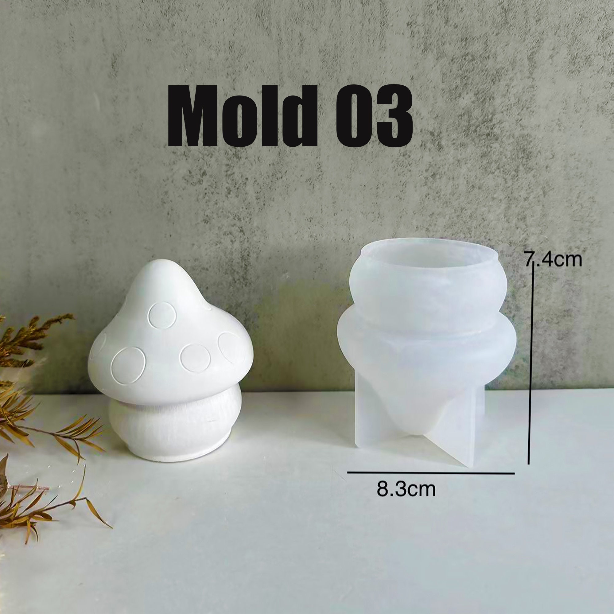 Moule En Silicone Champignon - Pour Bougies, Résine, Savon, Plâtre, Chocolat - Design Automne/Halloween
