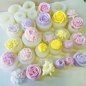29 Styles Flower Silicone Mold,Flower Candle Making Mold,Epoxy Resin Flower Mold,Concrete Plaster Flower Mold,Flower Soap Mold 231050