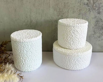 Round Candle Jar Silicone Mold,Concrete Plaster Storage Box Mold,Epoxy Resin Jewelry Box Mold,Cement Candle Jar Silicon Mold 223267