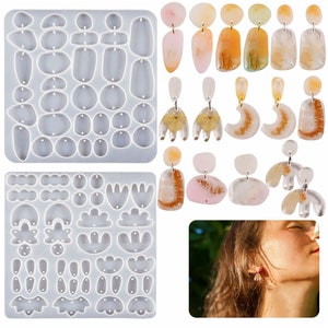 Irregular Earring Silicone Mold,Epoxy Resin Pendant Mold,UV Resin Earrings Mold,Oval Pear Jewelry Silicon Mold,Modern Earring Mould 212285
