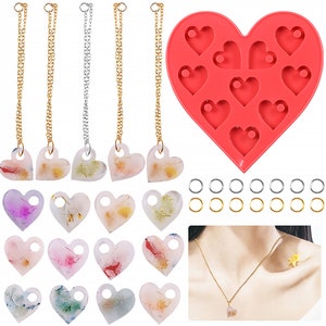 Heart Pendant Silicone Mold,Heart Earring Resin Mold,Heart Charm Mold,Love Silicone Pendant Mold,DIY Jewelry Mold 212156