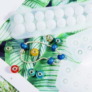 Curved Diamond Bead Mold-Beads Bracelet Mold-Bead Resin