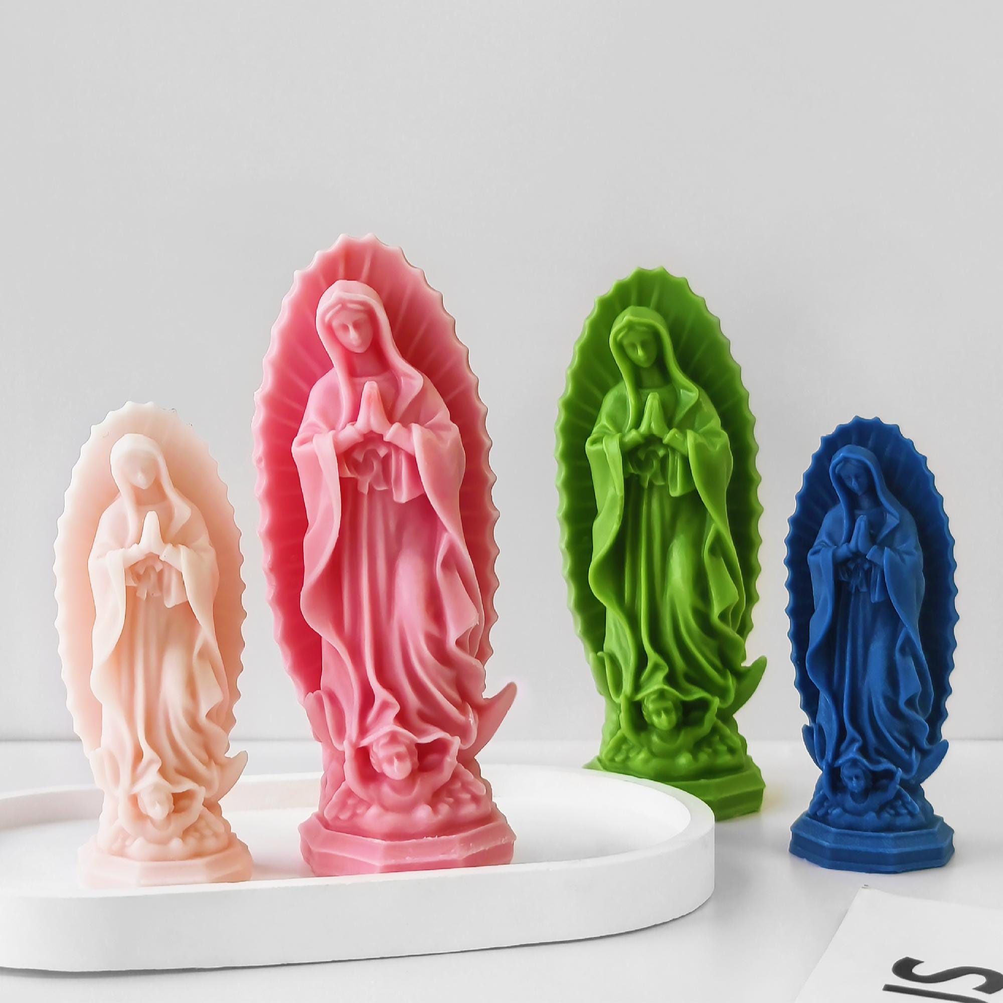 Molde De Silicona Con Diseño De Diosa De La Virgen María, Cera De Resina Epoxi Perfumada Con Retrato De Diosa De La Virgen María