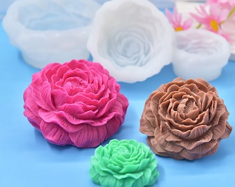Peony Flower Silicone Mold,Flower Candles Making Silicon Mold,Epoxy Resin Peony Mold,Handmade Soap Mold,Concrete Plaster Flower Mold 231695