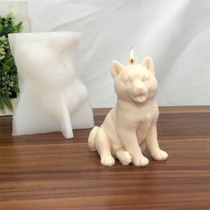 Sitting Shiba Inu Silicone mold,Dog Shaped Candles Mold,Puppy Resin Mold,Animal Mold,Decorative Candle Homemade Candle Mold,Soap Mold 230348