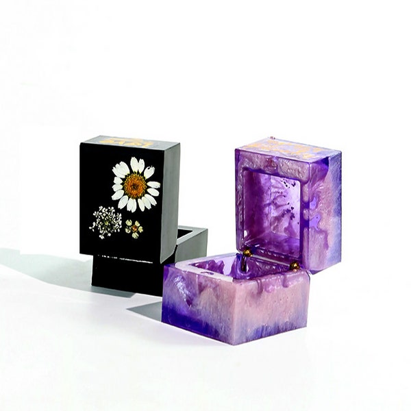 Mini Ring Storage Box Silicone Mold,Ring Holder Resin Mold,Square Jewelry Box Silicon Mold,Epoxy Resin Trinket Box Mold,DIY Gift Box 223150