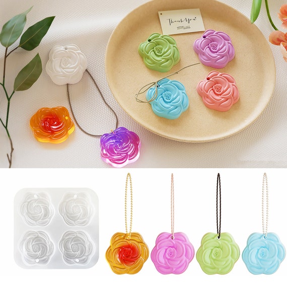 Stampo in silicone testa di gatto, per resina epossidica, portachiavi, portachiavi, decorazione di torte, fondente, spille fai-da-te, 4 pezzi, altezza: 3,7 8,43 cm, prodotto originale