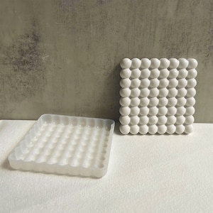 Square Bubble Coaster Silicone Mold,Concrete Plaster Coaster Mold,Epoxy Resin Cup Mat Mold,Square Tray Silicon Mold 221285