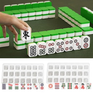 Mahjong Silicone Mold,Epoxy Resin Mahjong Set Mold,Concrete Plaster Mahjong Mold,Game Mahjong Silicon Mold 240654