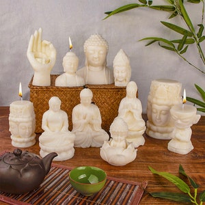 Buddha Gesicht Kerzen Silikonform, Epoxidharz-Buddhismus-buddhistische Religionsform, Duftkerzenform, Aroma Gips Buddha-Form 230981