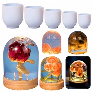 40-80MM Cylinder Silicone Mold,Semi-cylinder Resin Mold,Night Light Silicon Mold,DIY Flower Speciman Mold,Cylinder Candle Mold 240114