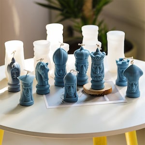 Roman Doll Candles Mold,Chess Pieces Silicone Mold,International Chess Candles Mold,King Queen Knight Plaster Mold,Epoxy Resin Mold 230951