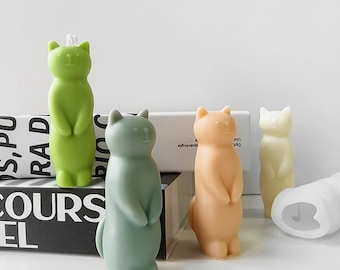Cute Cat Candles Silicone Mold,Epoxy Resin Cat Mold,Concrete Plaster Cat Mold,Wax Candle Making Silicon Mold,Handmade Soap Mold 231648