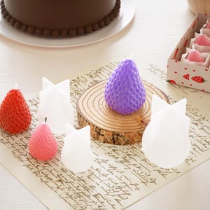 Strawberry Candles Silicone Mold,Fruit Candles Making Mold,Epoxy Resin Strawberry Mold,Concrete Plaster Strawberry Mold,Wax Mold 231975