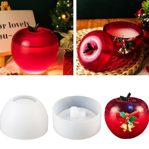 Apple Storage Box Silicone Mold,Epoxy Resin Trinket Box Mold,Concrete Plaster Jewelry Box Mold,Candle Cup Silicon Mold 223292