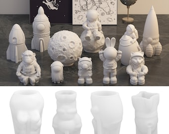 Lunar Astronaut Silicone Mold,Concrete Plaster Space Man Mold,Epoxy Resin Astronaut Mold,Rocket Silicon Mold,Candle Making Mold 240485